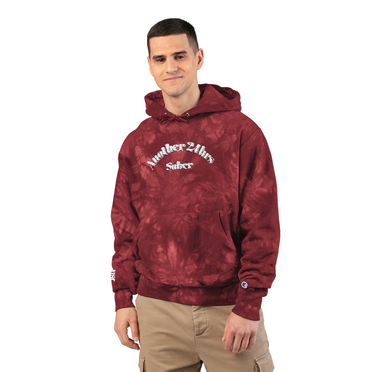 Another 24hrs Sober Unisex Tie-Dye Hoodie with Embroidery, Comfortable Casualwear, Perfect for Gifts, Streetwear, Everyday Use, Stylish Hooded Sweatshirt