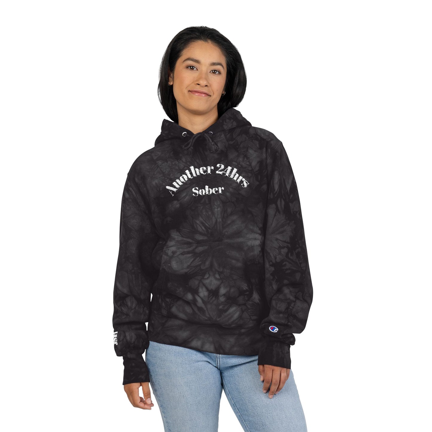 Another 24hrs Sober Unisex Tie-Dye Hoodie with Embroidery, Comfortable Casualwear, Perfect for Gifts, Streetwear, Everyday Use, Stylish Hooded Sweatshirt