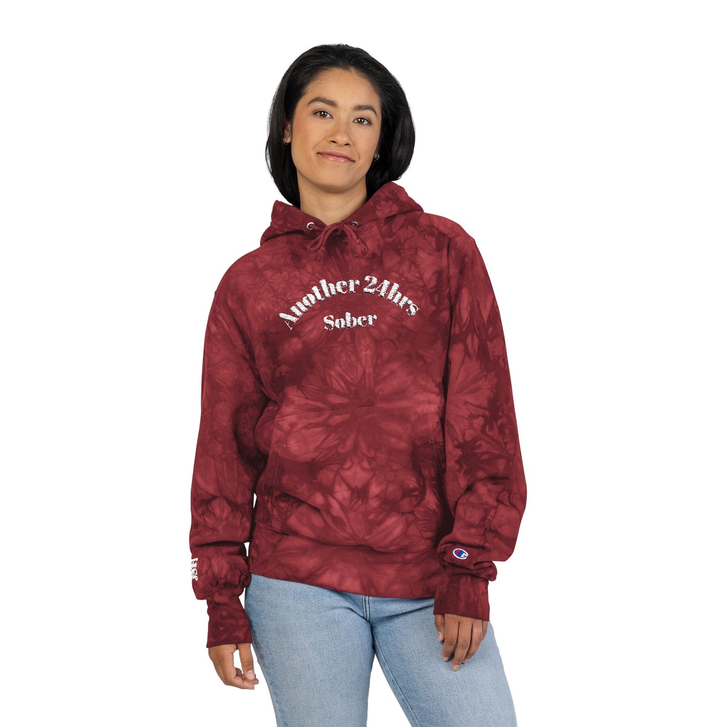Another 24hrs Sober Unisex Tie-Dye Hoodie with Embroidery, Comfortable Casualwear, Perfect for Gifts, Streetwear, Everyday Use, Stylish Hooded Sweatshirt