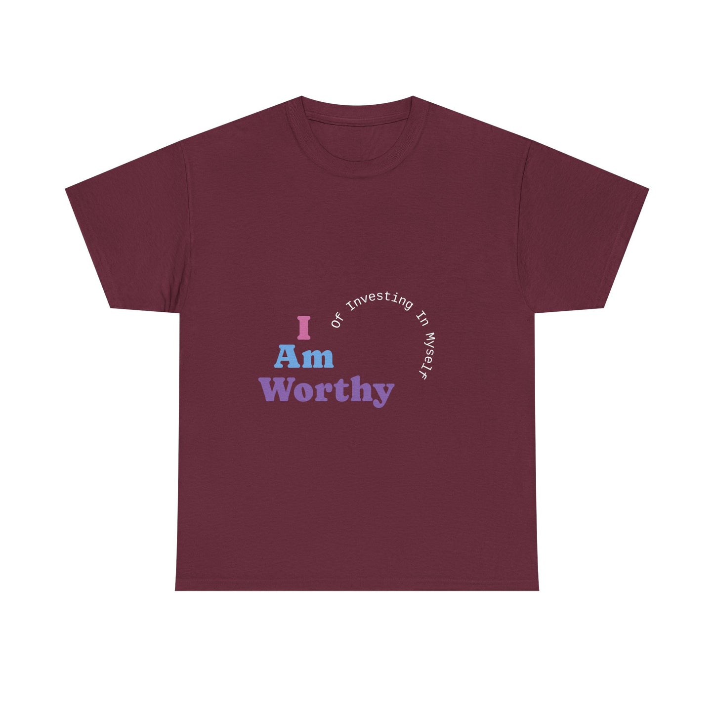 I Am Worthy Unisex Cotton Tee, Affirmation Shirt, Positive Vibes Tee, Gift for Friends, Self-Love Apparel