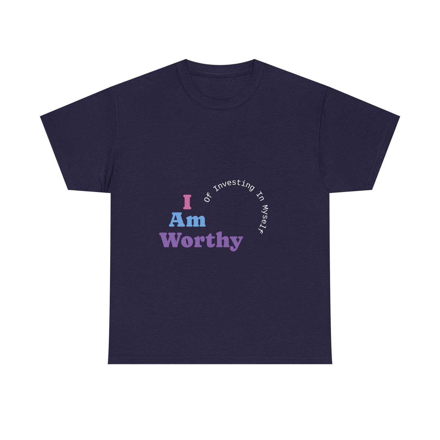 I Am Worthy Unisex Cotton Tee, Affirmation Shirt, Positive Vibes Tee, Gift for Friends, Self-Love Apparel