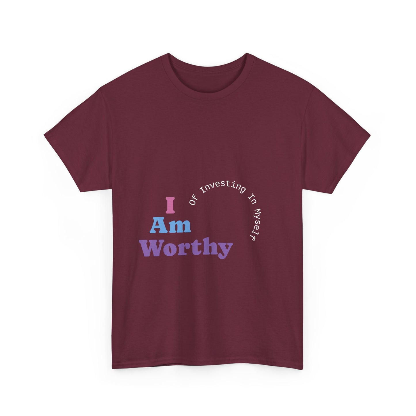 I Am Worthy Unisex Cotton Tee, Affirmation Shirt, Positive Vibes Tee, Gift for Friends, Self-Love Apparel