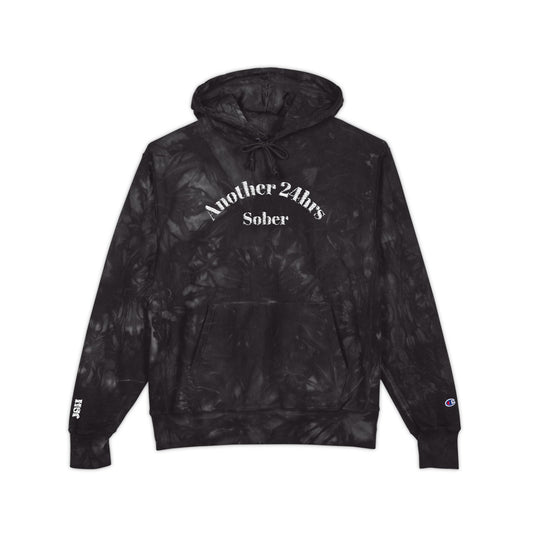 Another 24hrs Sober Unisex Tie-Dye Hoodie with Embroidery, Comfortable Casualwear, Perfect for Gifts, Streetwear, Everyday Use, Stylish Hooded Sweatshirt