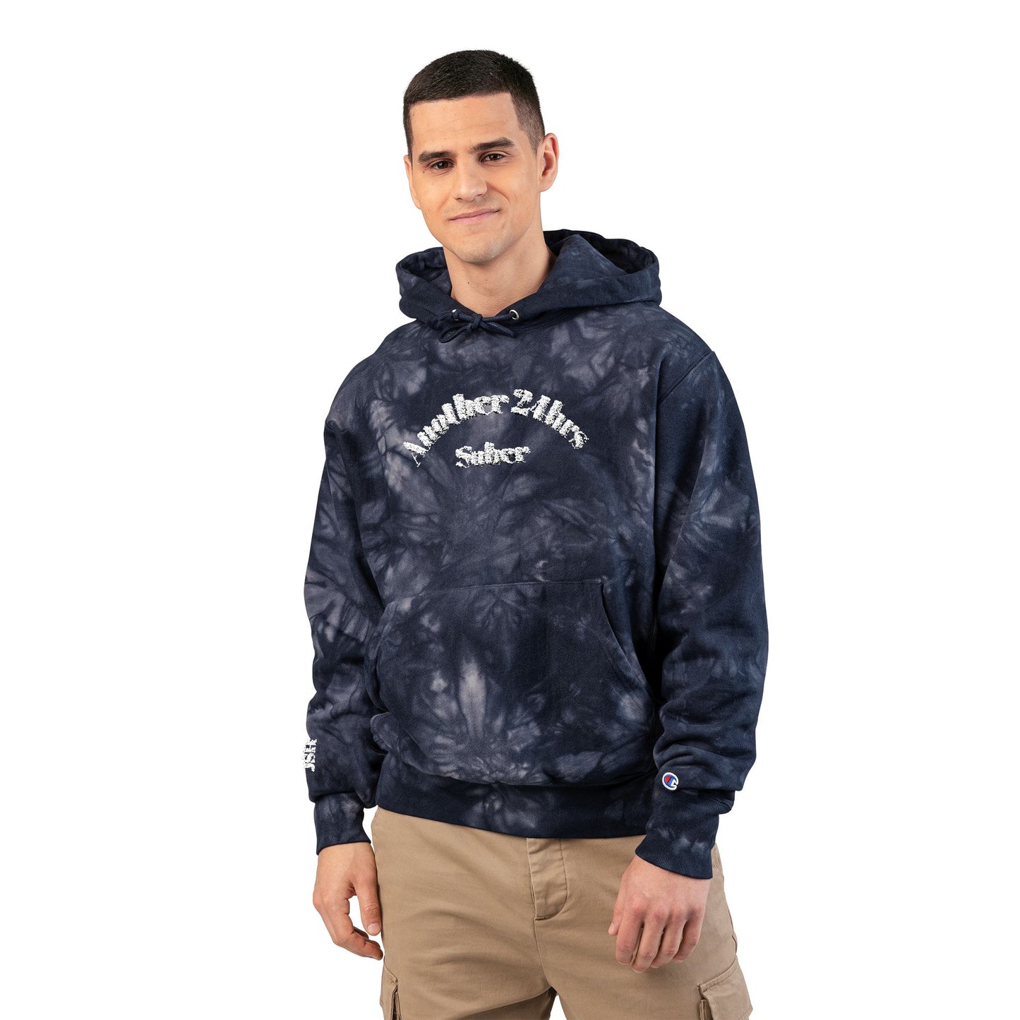 Another 24hrs Sober Unisex Tie-Dye Hoodie with Embroidery, Comfortable Casualwear, Perfect for Gifts, Streetwear, Everyday Use, Stylish Hooded Sweatshirt