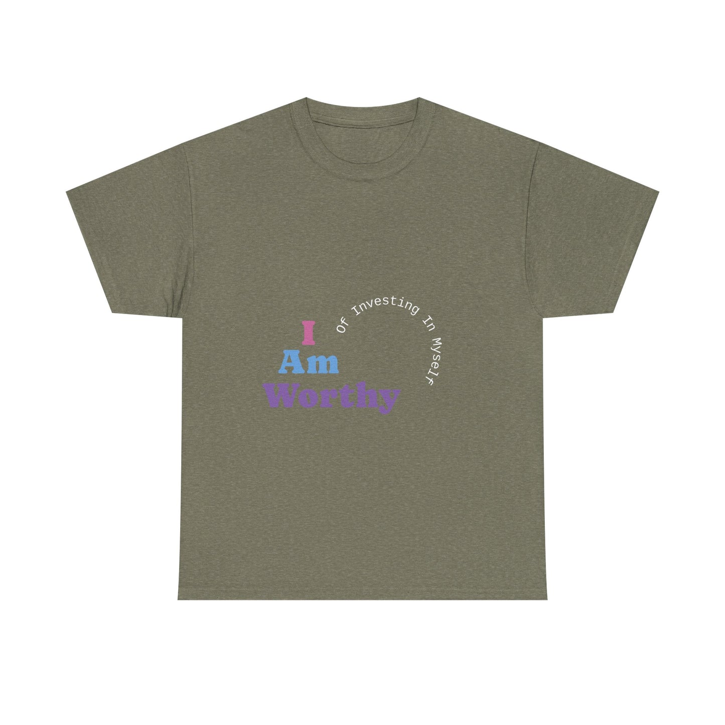 I Am Worthy Unisex Cotton Tee, Affirmation Shirt, Positive Vibes Tee, Gift for Friends, Self-Love Apparel