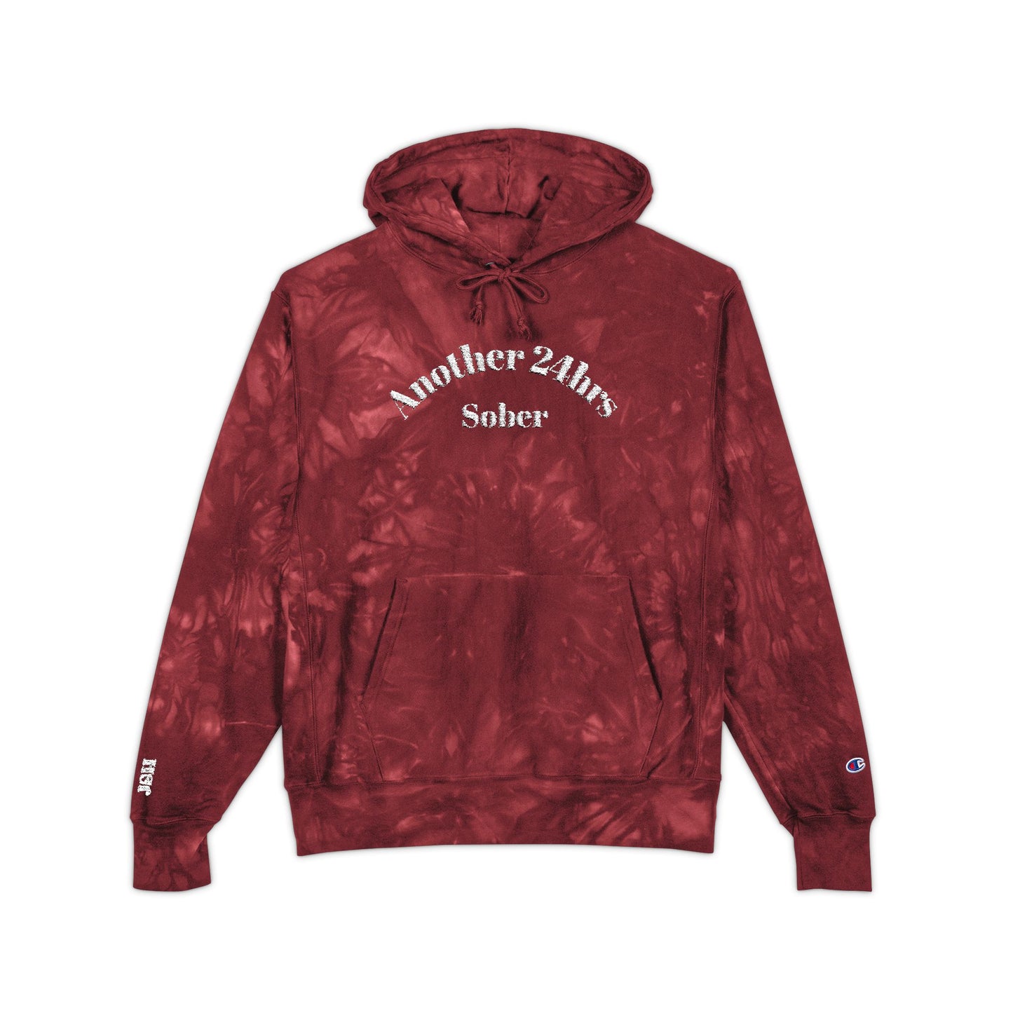 Another 24hrs Sober Unisex Tie-Dye Hoodie with Embroidery, Comfortable Casualwear, Perfect for Gifts, Streetwear, Everyday Use, Stylish Hooded Sweatshirt