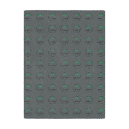 Soft Minky Blanket with Green Design, Cozy Throw for Home, Gift for Her, Nursery Decor, Pet Blanket, Sustainable Fabric Throw