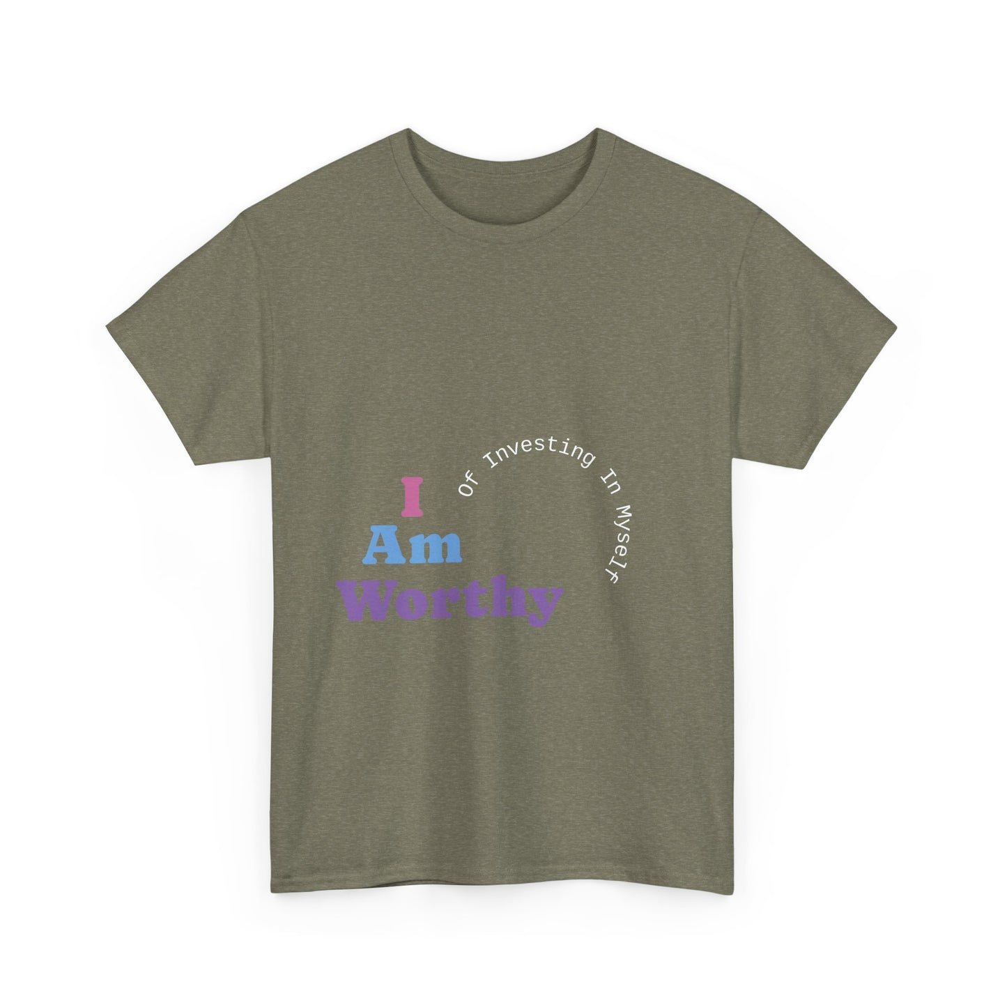 I Am Worthy Unisex Cotton Tee, Affirmation Shirt, Positive Vibes Tee, Gift for Friends, Self-Love Apparel