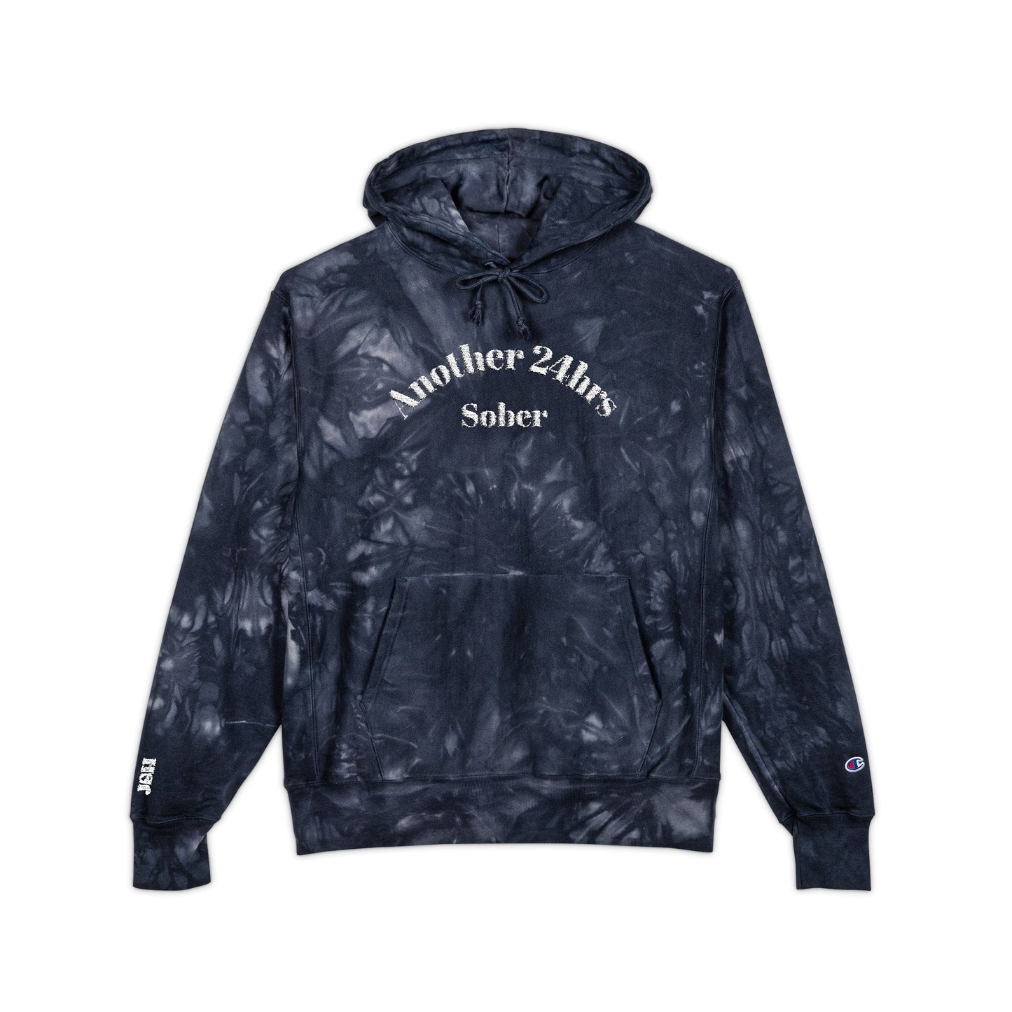 Another 24hrs Sober Unisex Tie-Dye Hoodie with Embroidery, Comfortable Casualwear, Perfect for Gifts, Streetwear, Everyday Use, Stylish Hooded Sweatshirt